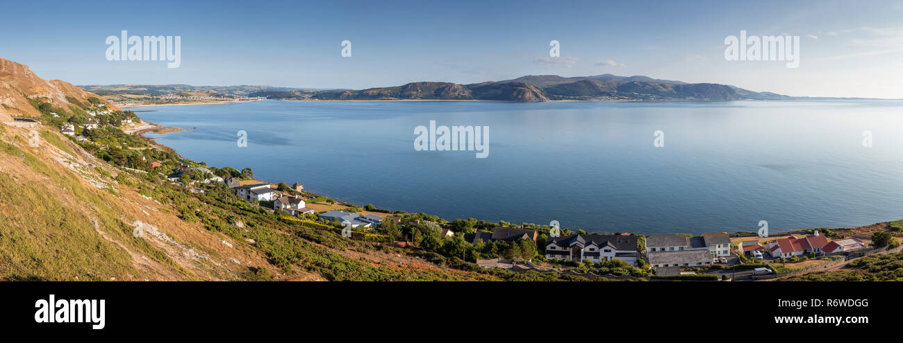 View over the Conwy estuary on the North Wales coast from the Great Orme at Llandudno Stock Photo