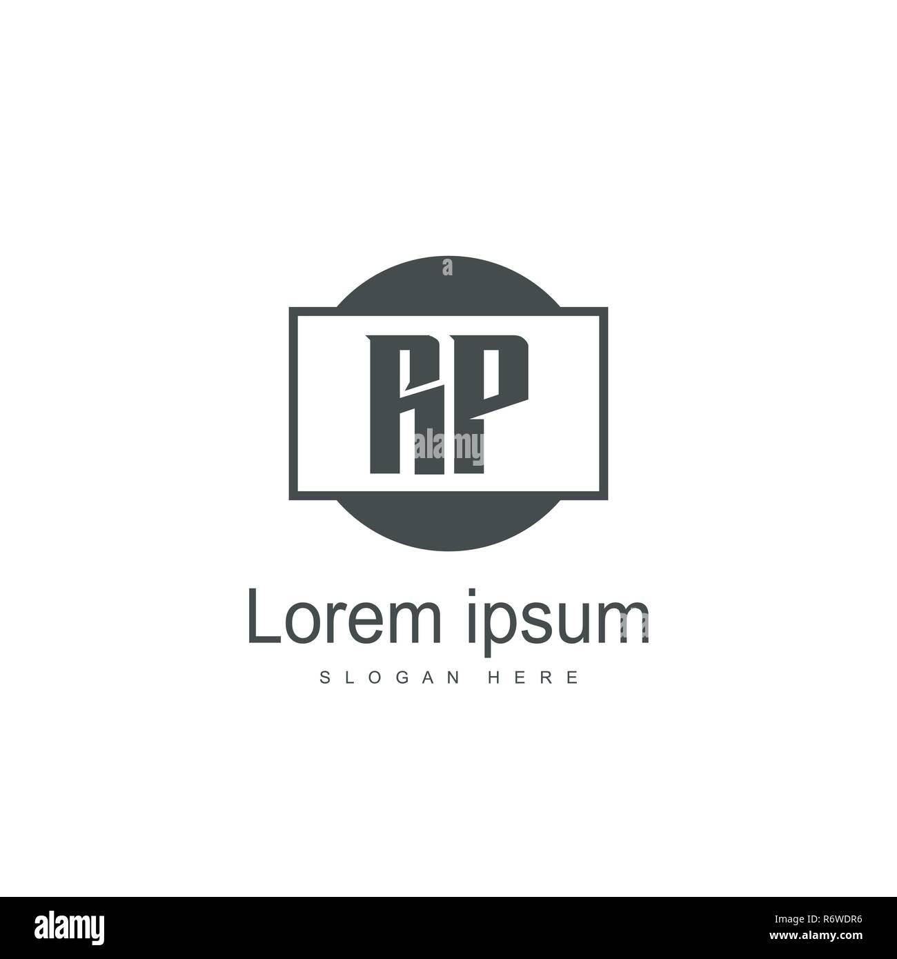 Initial RP Logo Template. Minimalist letter logo template design Stock Vector