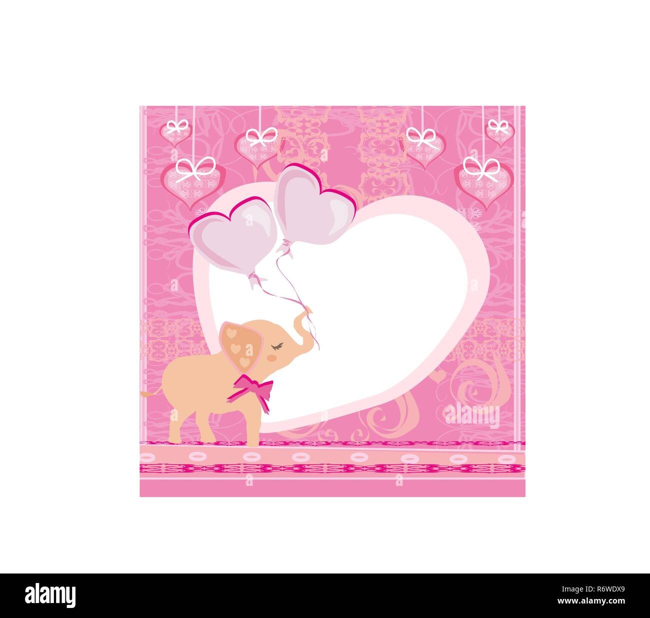 Baby shower card with cute elephant Stock Vector Image & Art - Alamy