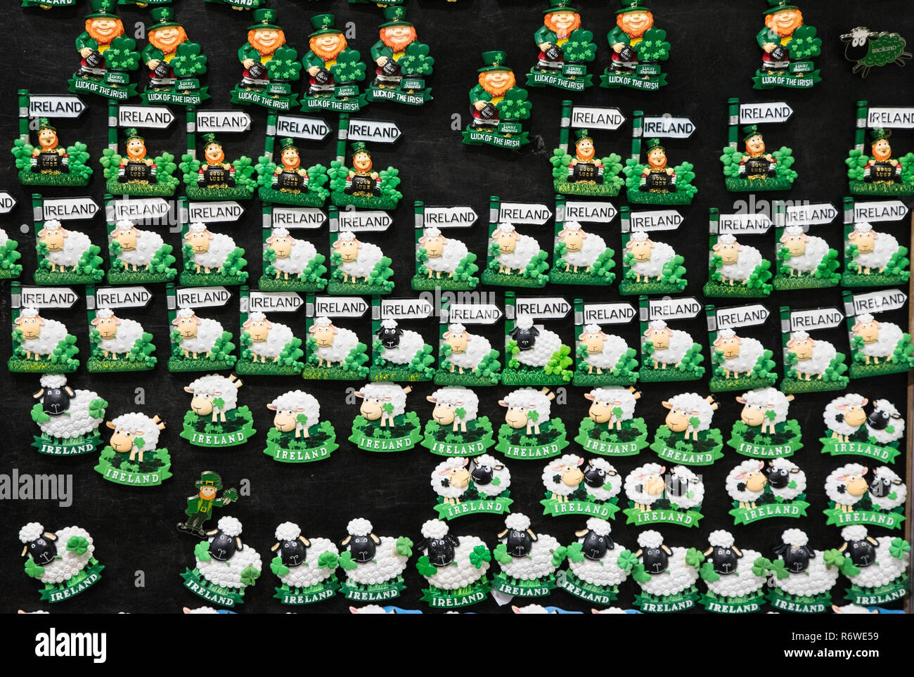 Ireland themed leprechaun and sheepfridge magnet souvenirs Stock Photo -  Alamy