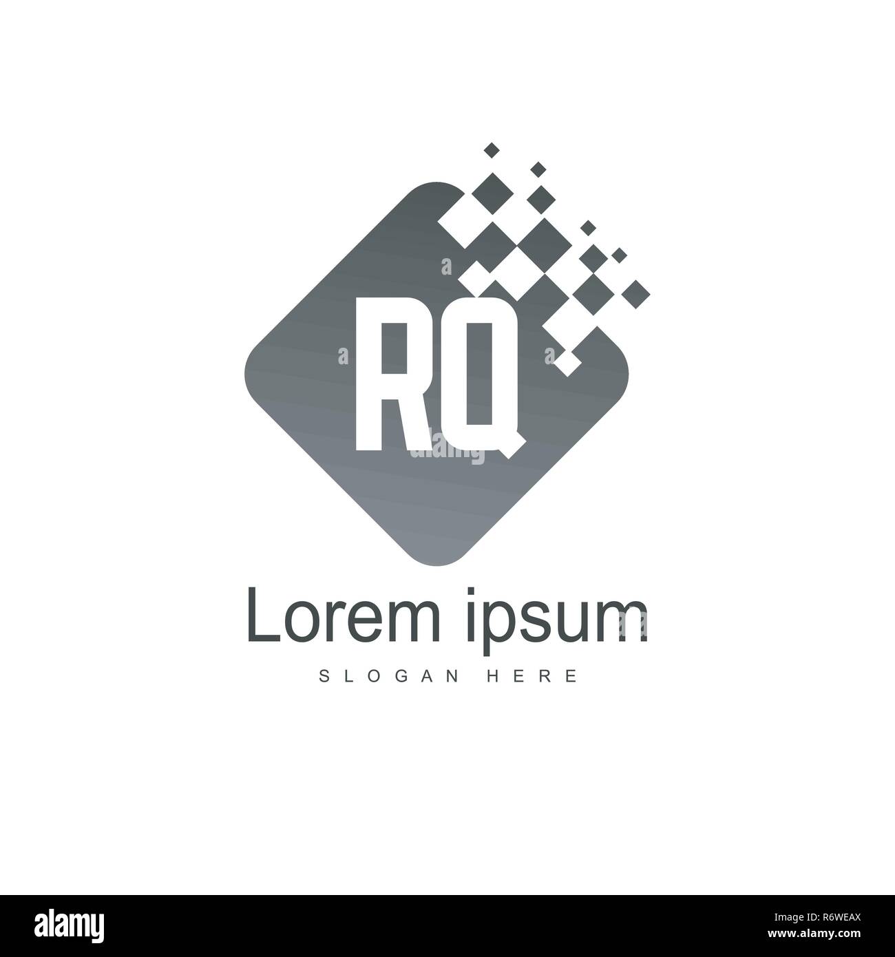 Initial RQ Logo Template. Minimalist letter logo template design Stock ...