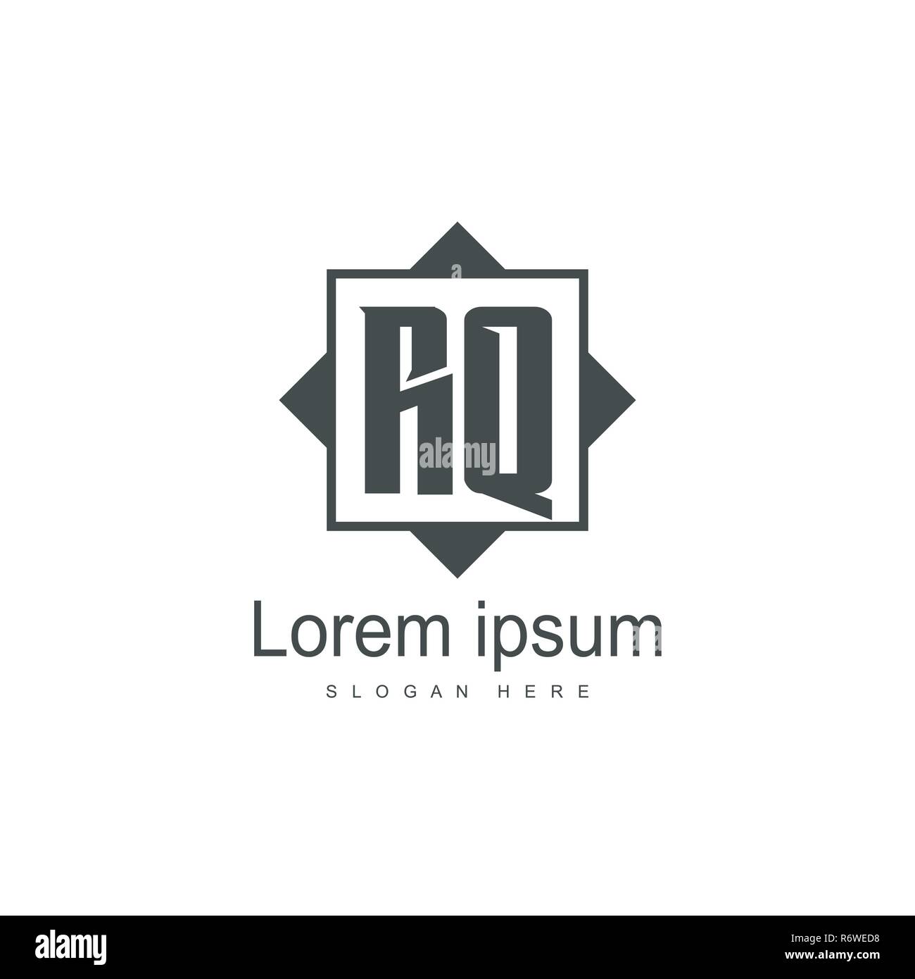 Initial RQ Logo Template. Minimalist letter logo template design Stock ...