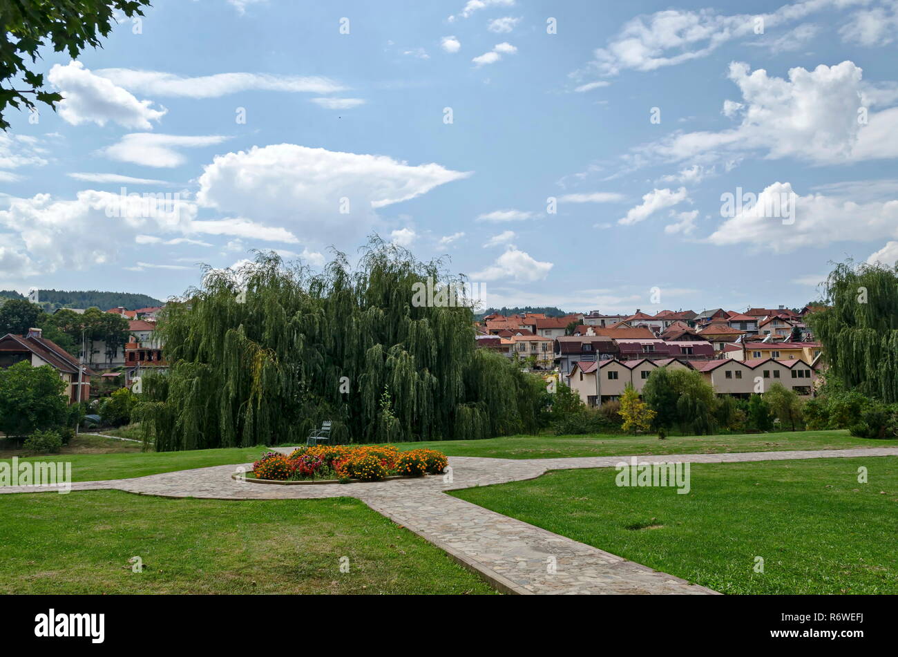 A residential district of contemporary macedonian houses in town