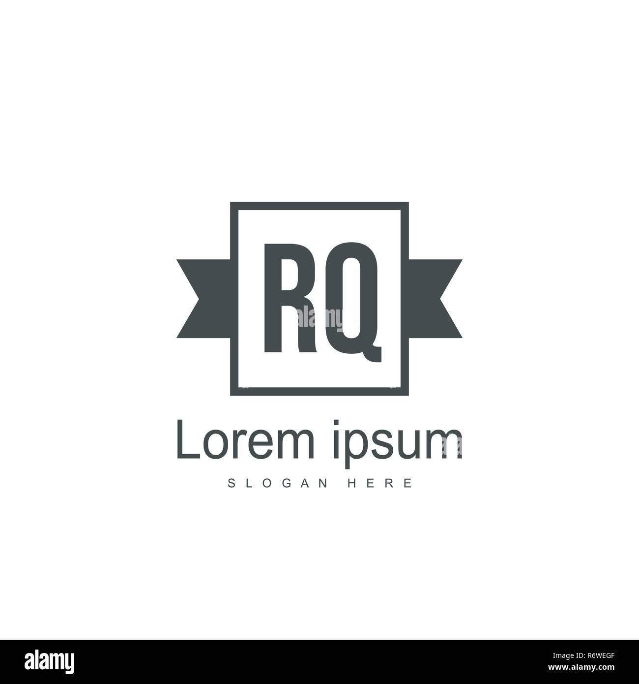 Initial RQ Logo Template. Minimalist letter logo template design Stock ...