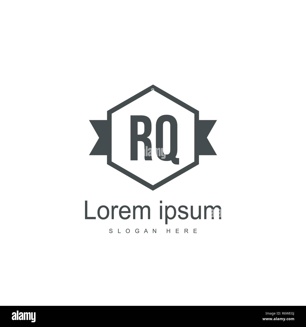 Initial RQ Logo Template. Minimalist letter logo template design Stock ...