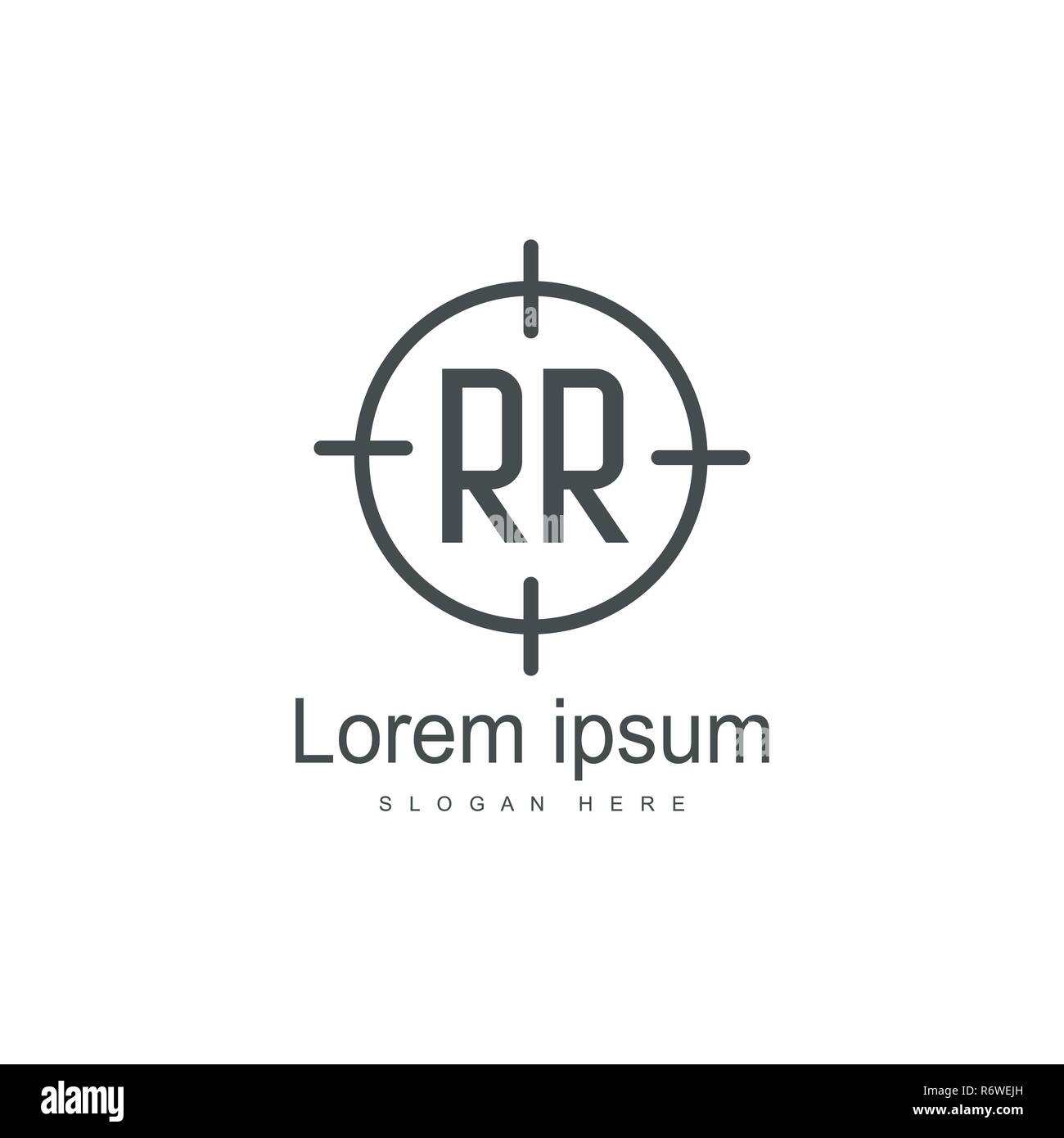 Initial RR Logo Template. Minimalist letter logo template design Stock Vector