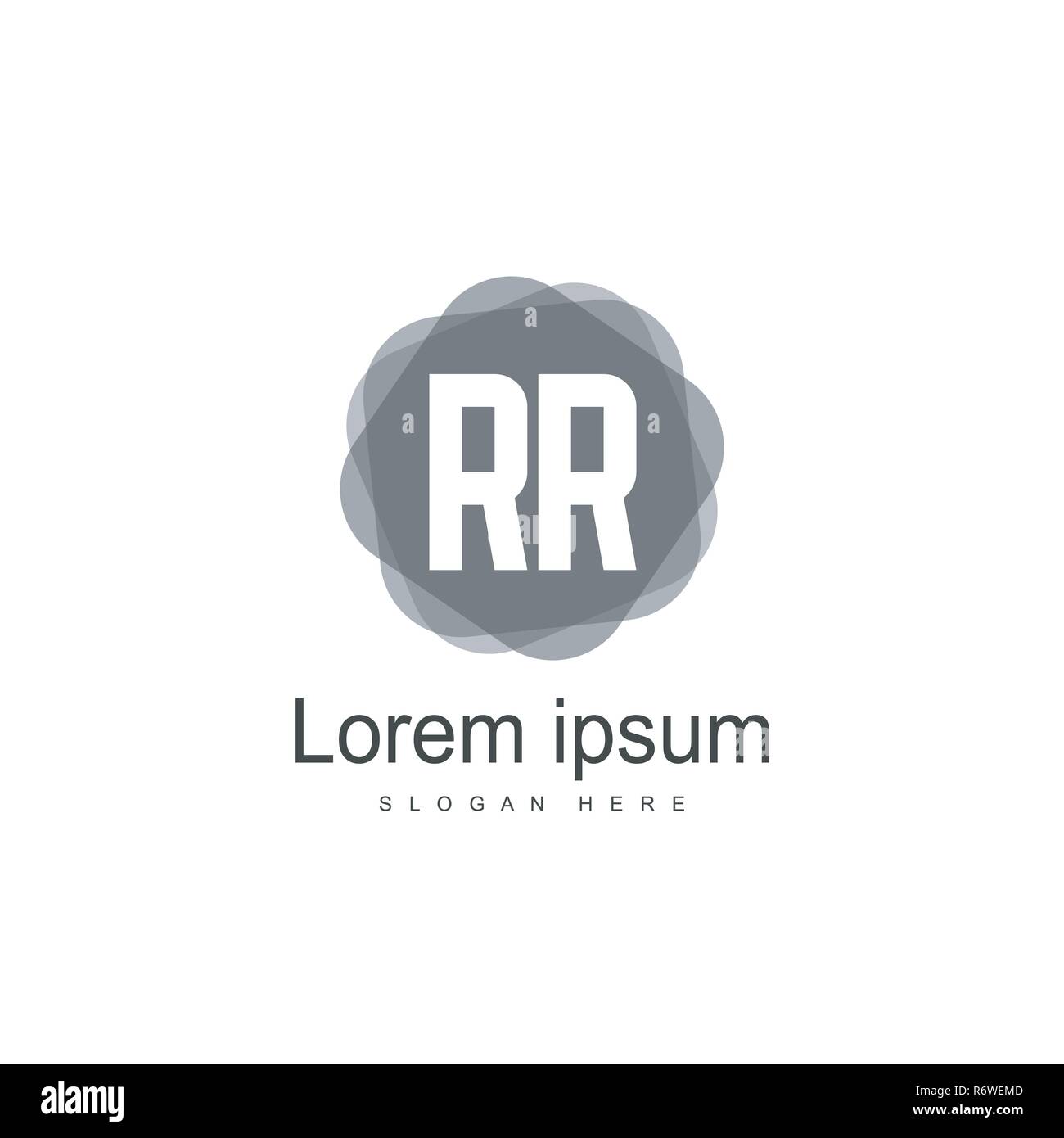Initial RR Logo Template. Minimalist letter logo template design Stock Vector