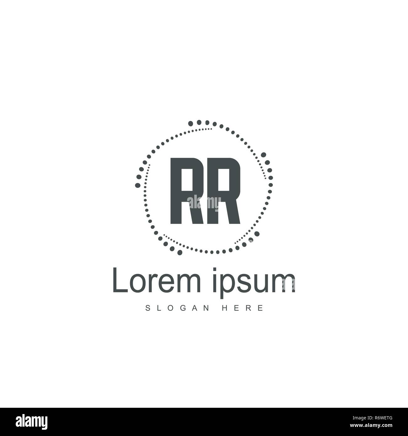 Initial RR Logo Template. Minimalist letter logo template design Stock ...
