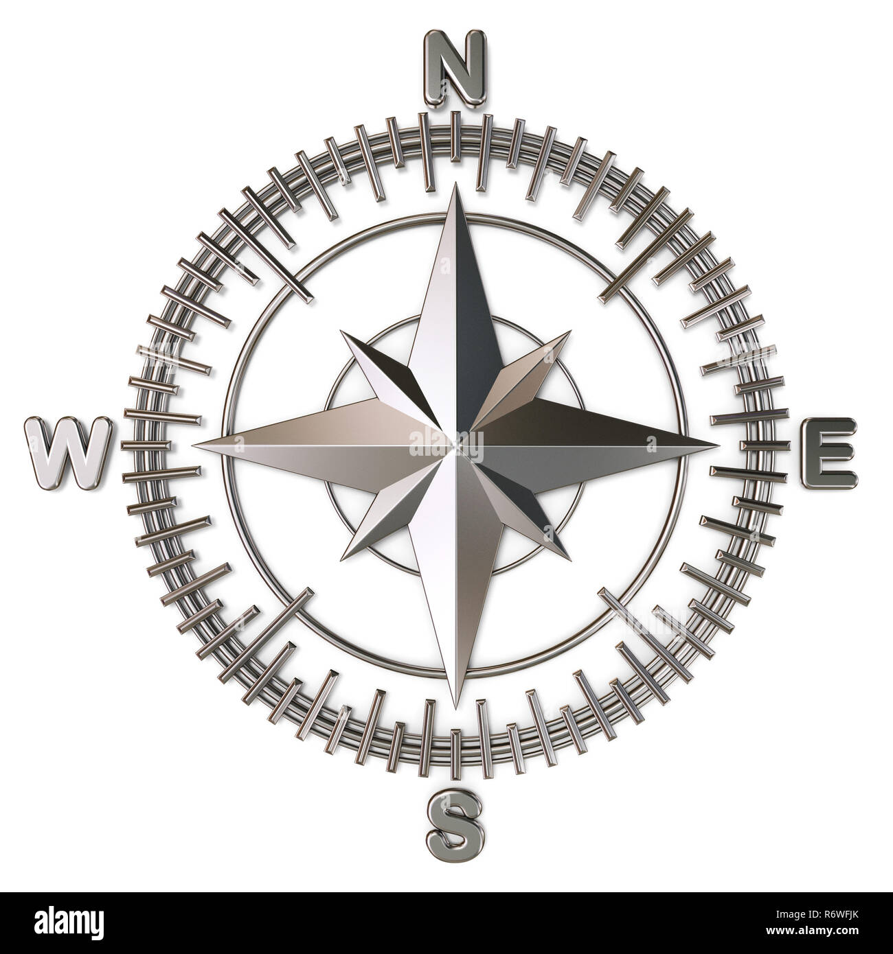 Metallic compass rose 3D Stock Photo Alamy