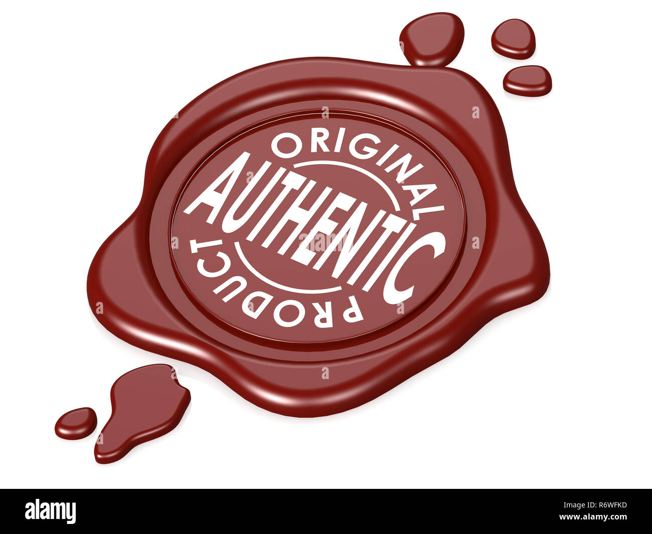 Authentic product red wax seal Stock Photo Alamy