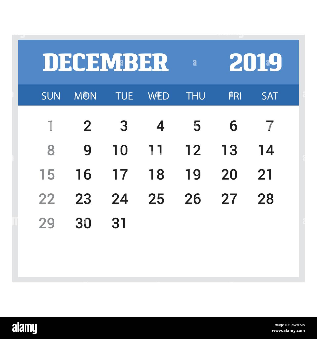 December Calendar Template from c8.alamy.com