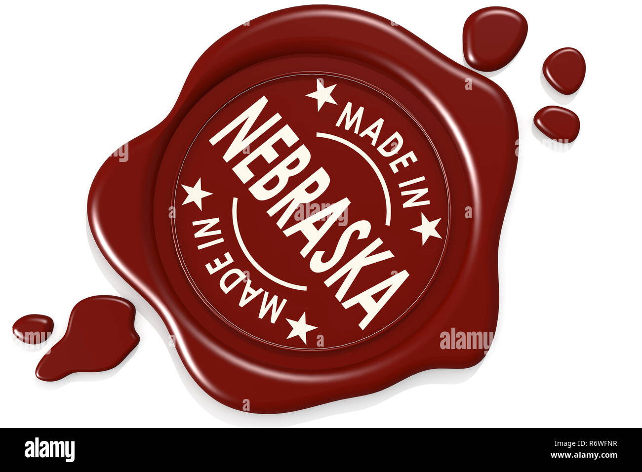 Label seal of made in Nebraska Stock Photo