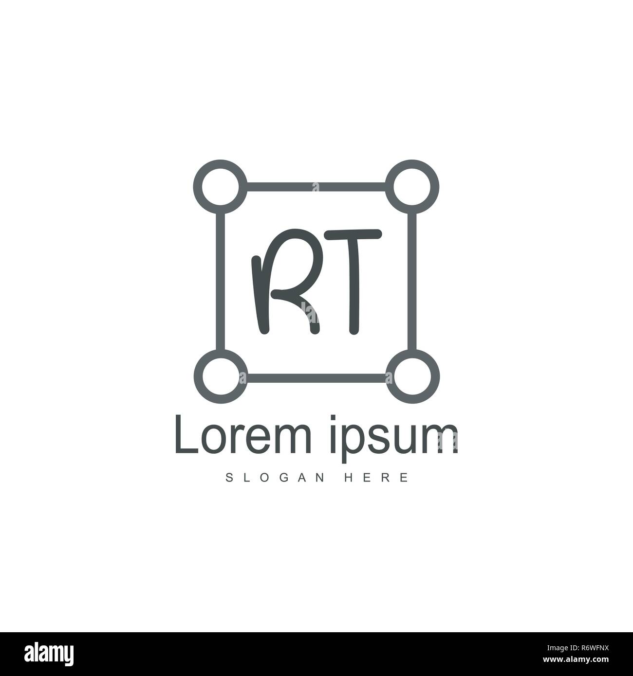 Initial RT Logo Template. Minimalist letter logo template design Stock Vector