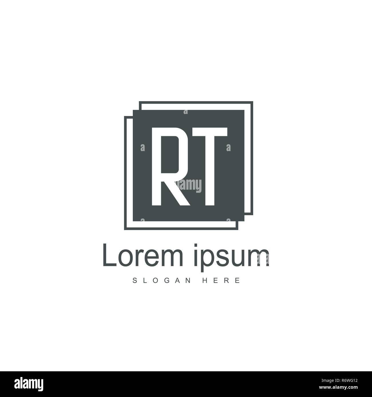 Initial RT Logo Template. Minimalist letter logo template design Stock Vector