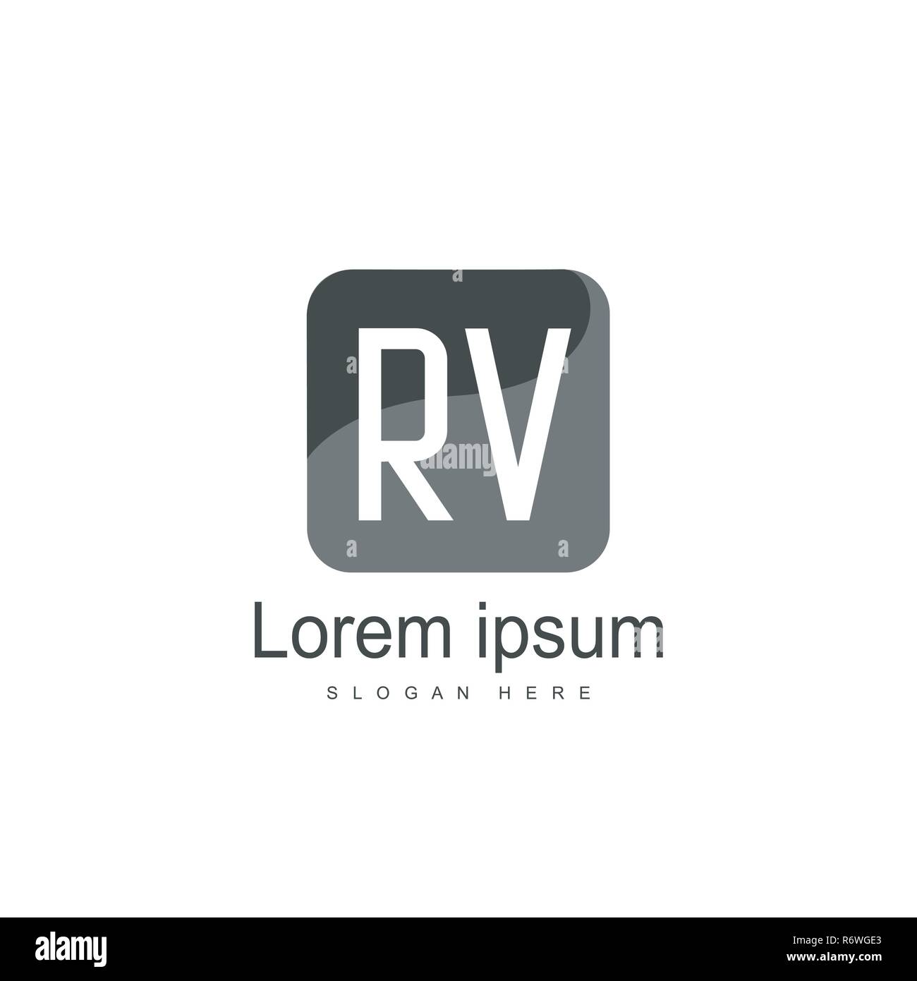 Initial RV Logo Template. Minimalist letter logo template design Stock ...