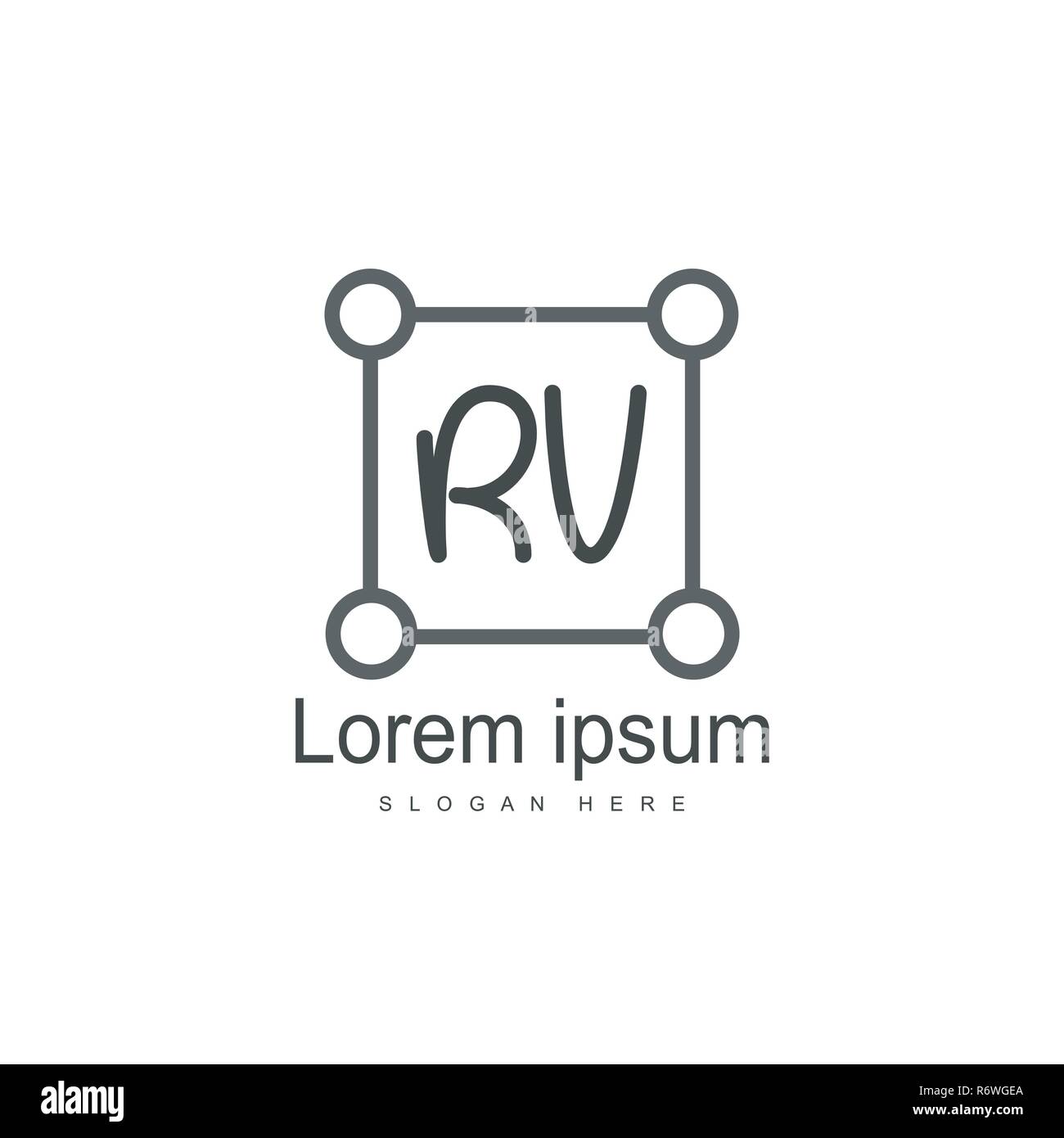 Initial RV Logo Template. Minimalist letter logo template design Stock ...