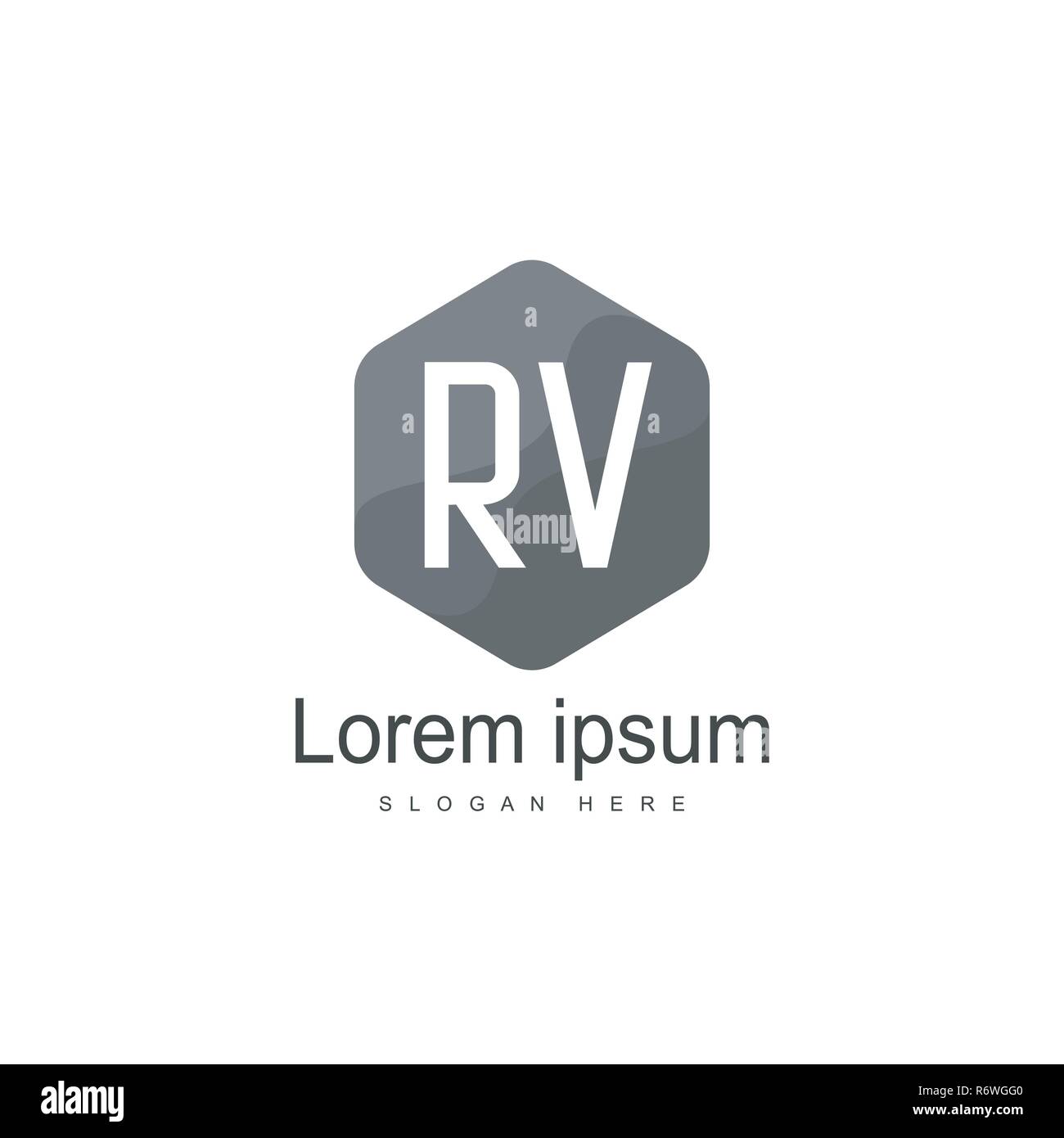 Initial RV Logo Template. Minimalist letter logo template design Stock ...