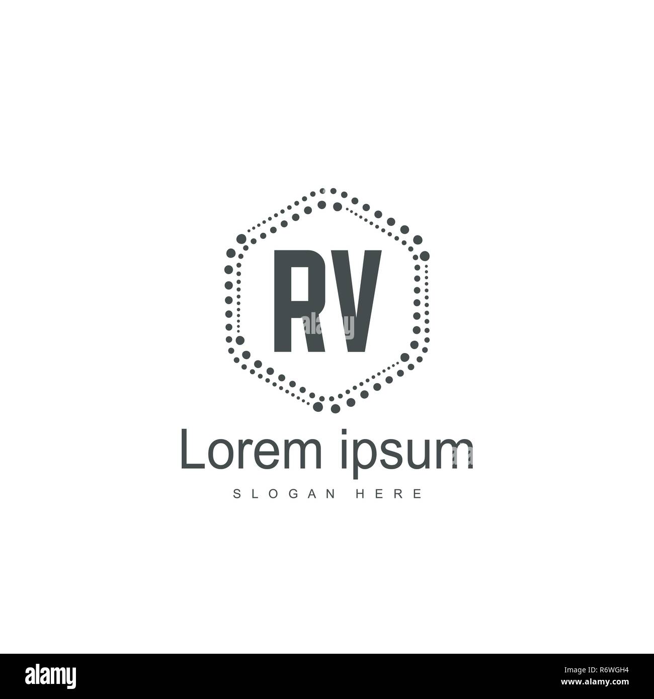 Initial RV Logo Template. Minimalist letter logo template design Stock ...