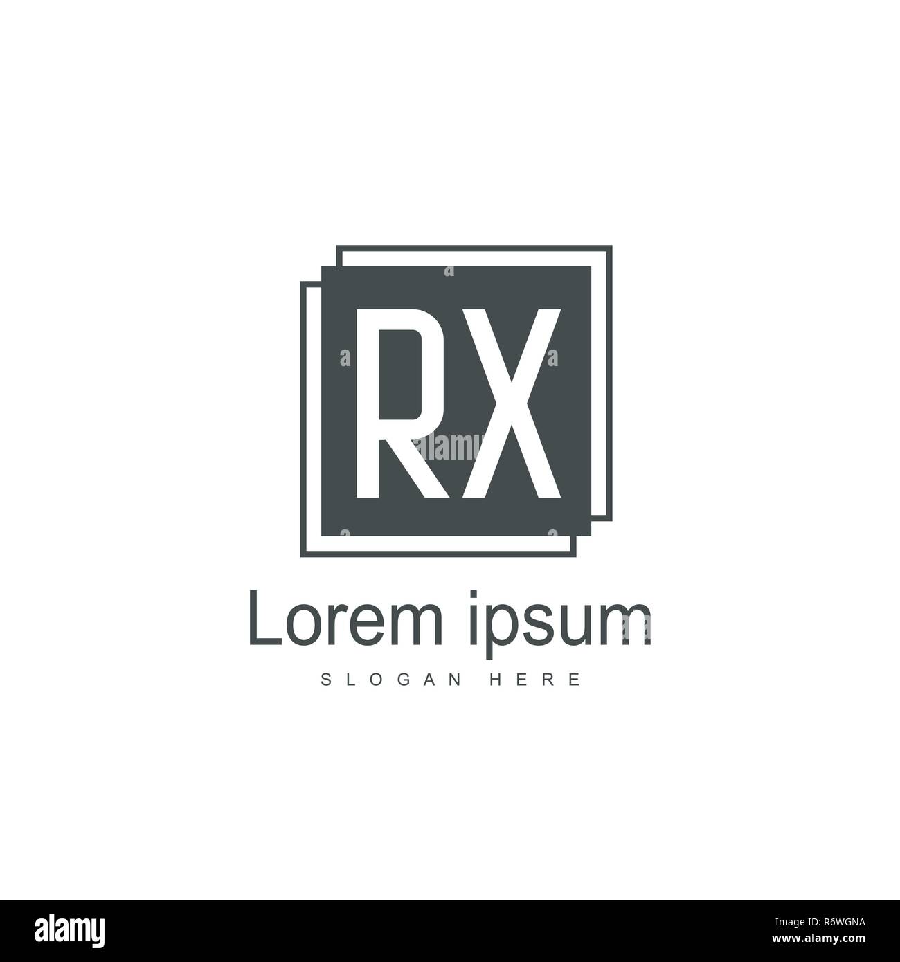 Initial RX Logo Template. Minimalist letter logo template design Stock ...