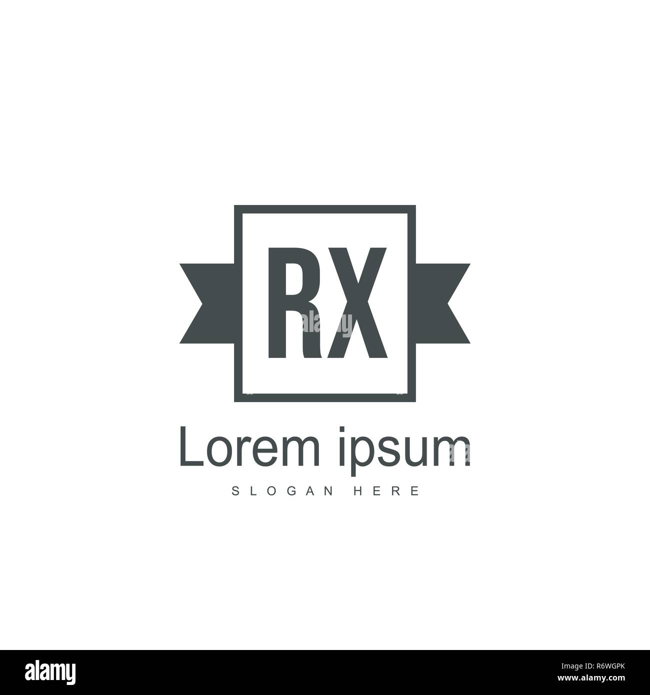 Initial RX Logo Template. Minimalist letter logo template design Stock ...