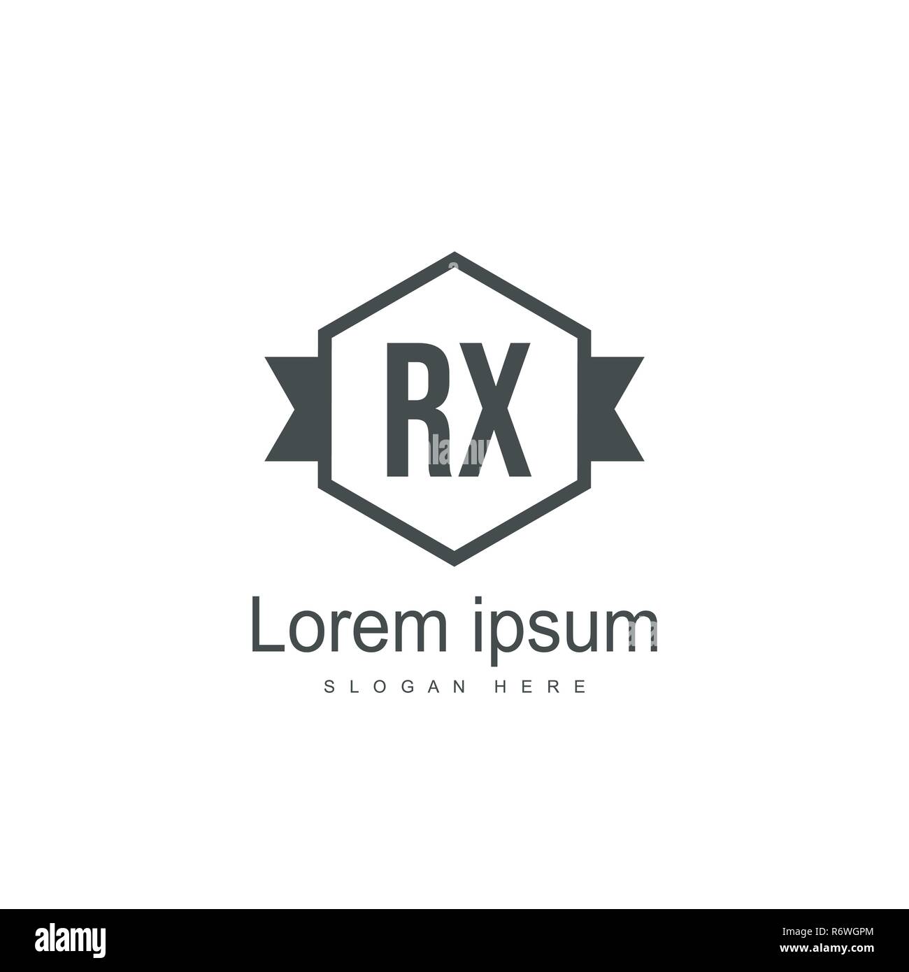 Initial RX Logo Template. Minimalist letter logo template design Stock ...