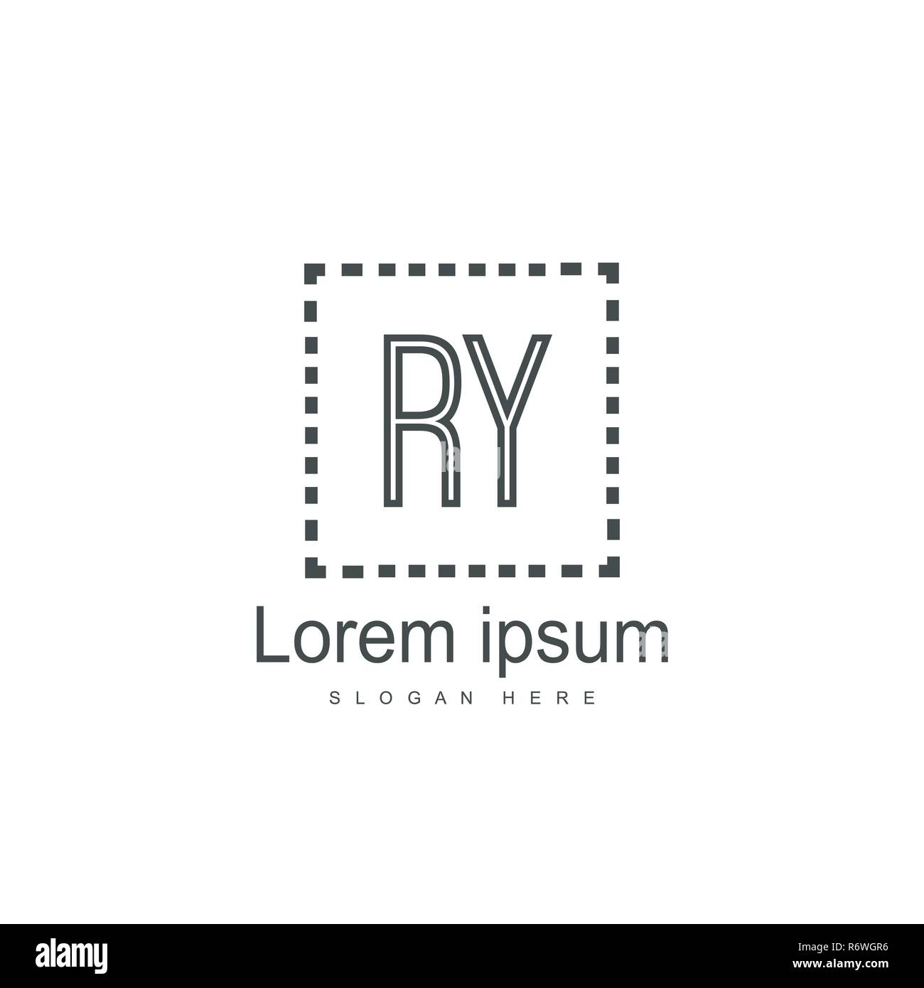 Initial RY Logo Template. Minimalist letter logo template design Stock ...