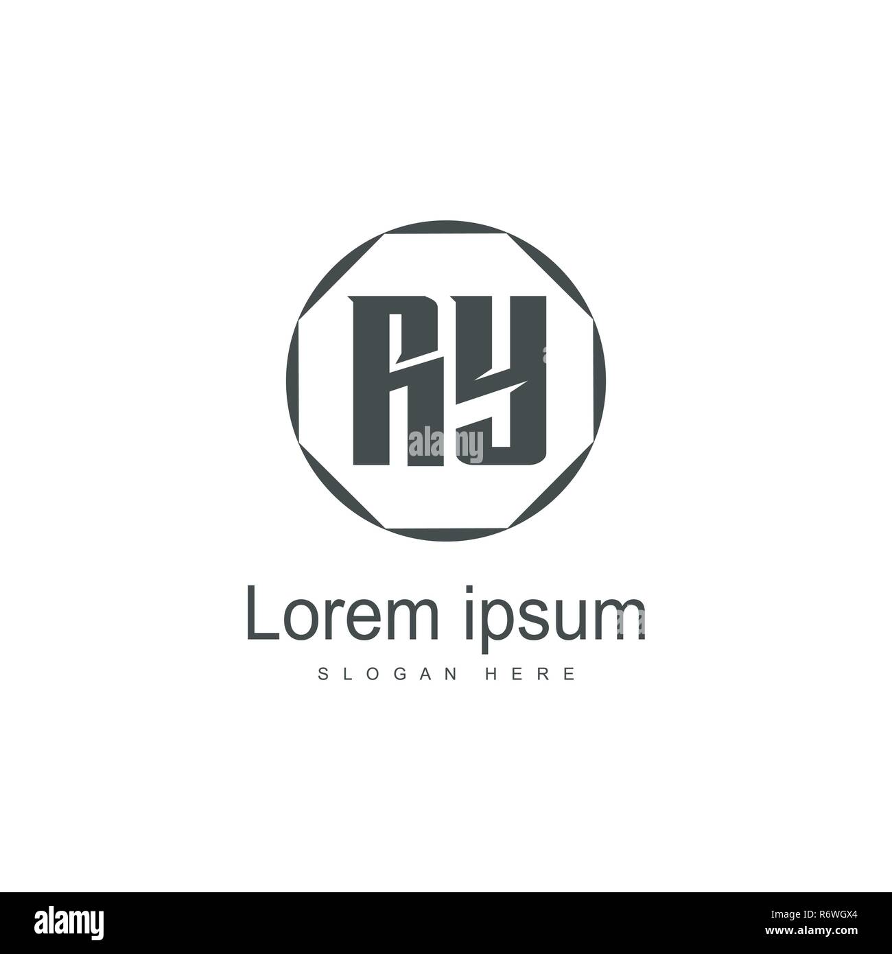 Initial RY Logo Template. Minimalist letter logo template design Stock ...