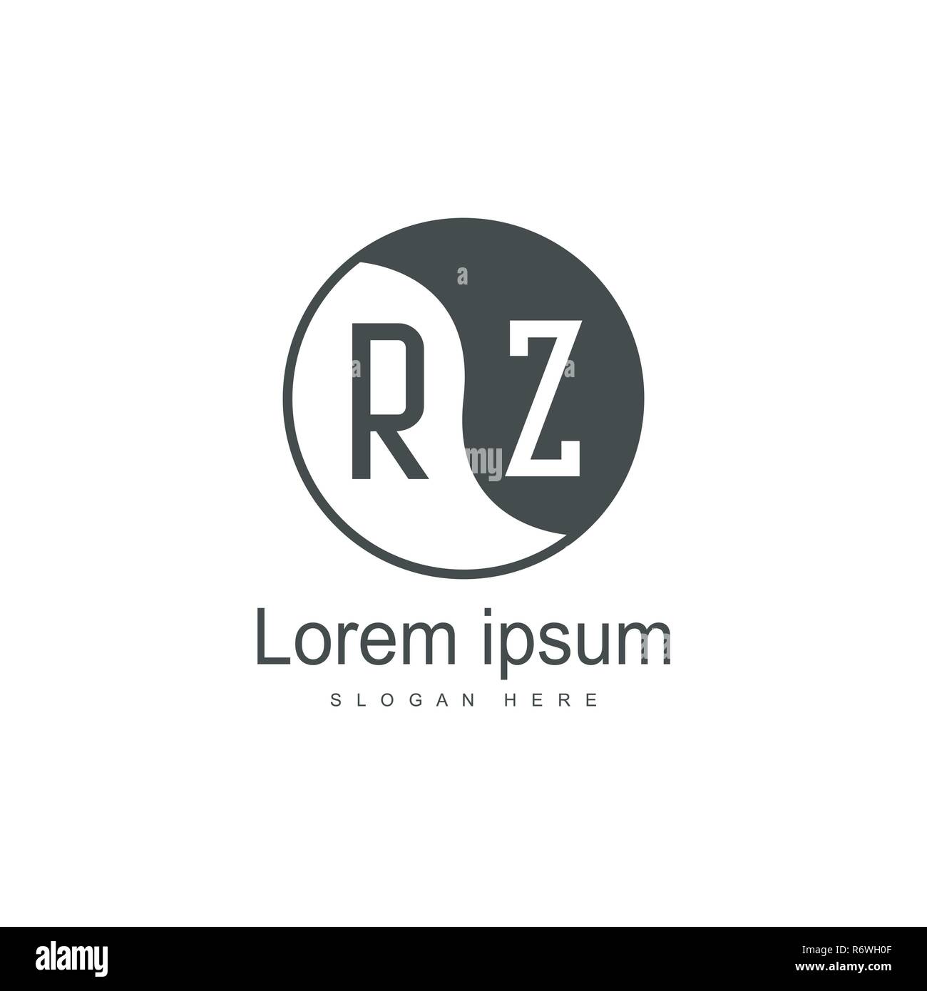 Initial RZ Logo Template. Minimalist letter logo template design Stock Vector
