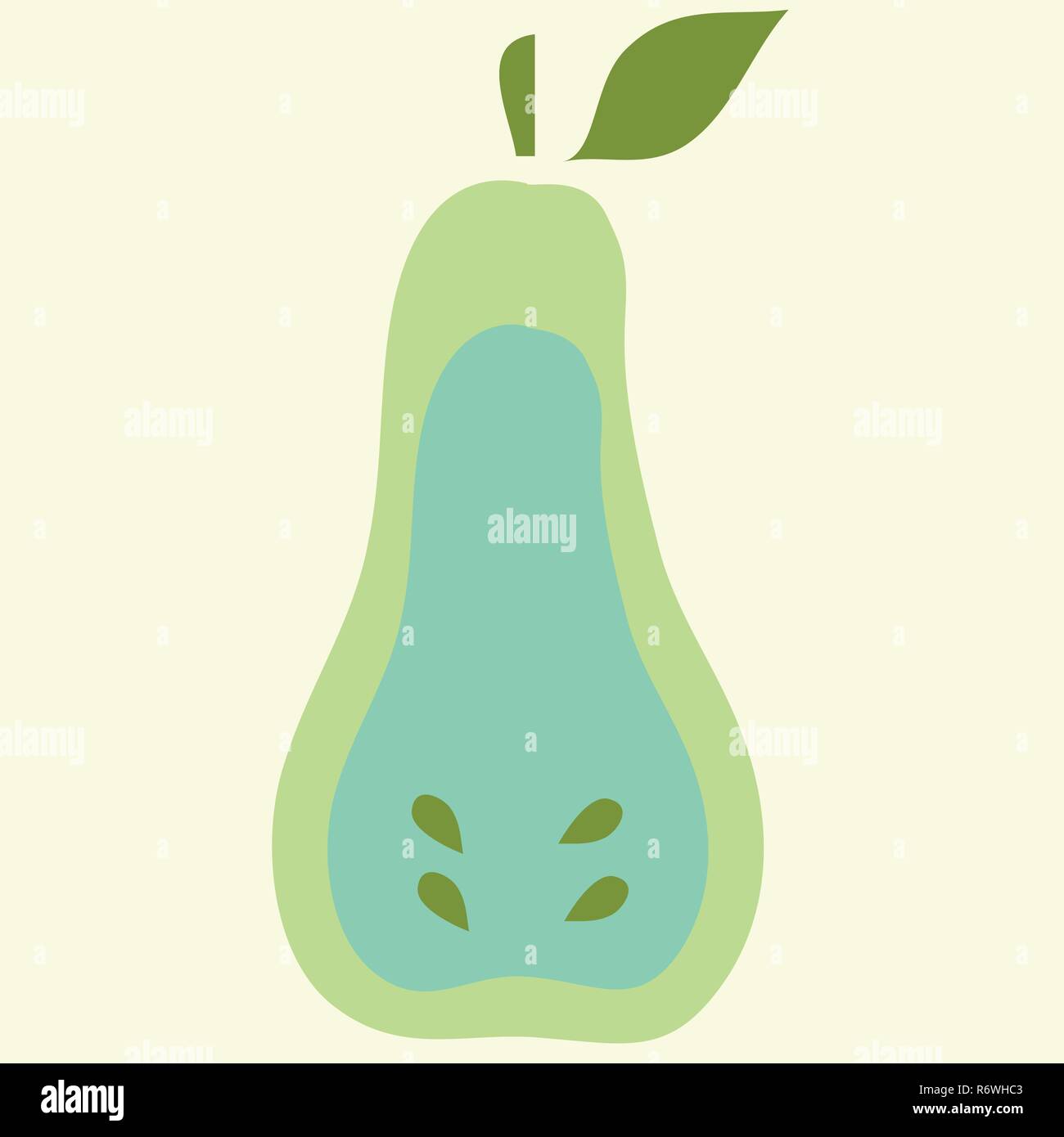 Pear, vector illustration in pastel colors Stock Vector