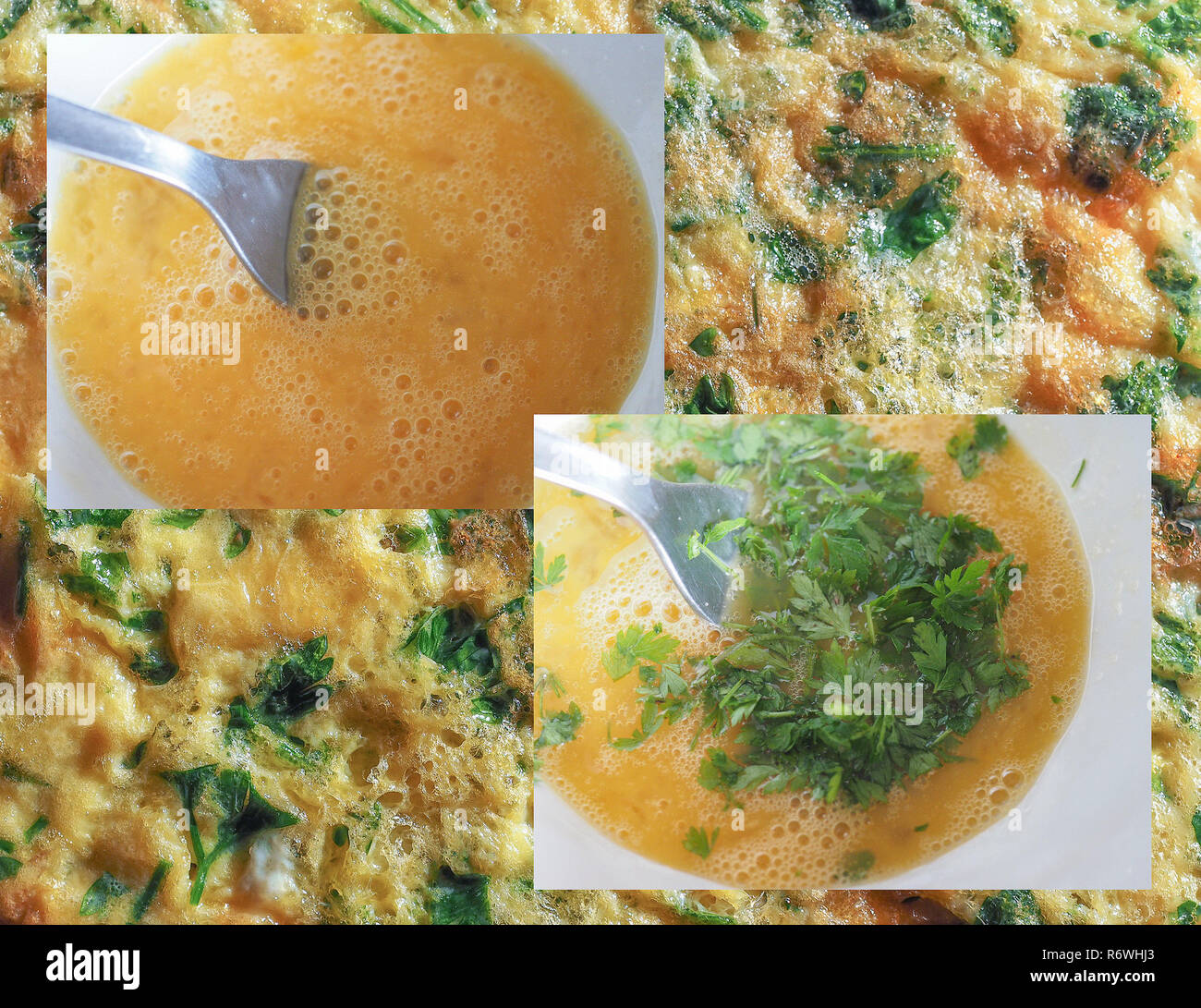 Making an omelette infographic stock photo alamy