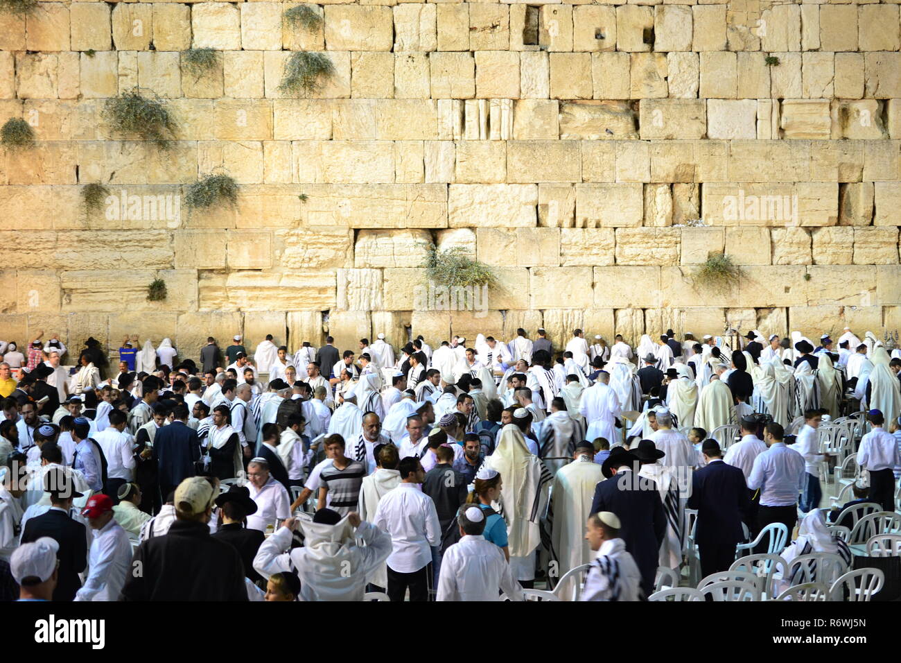 Western Wall, Kotel, Wailing wall Jerusalem on Yom Kippur, Jews