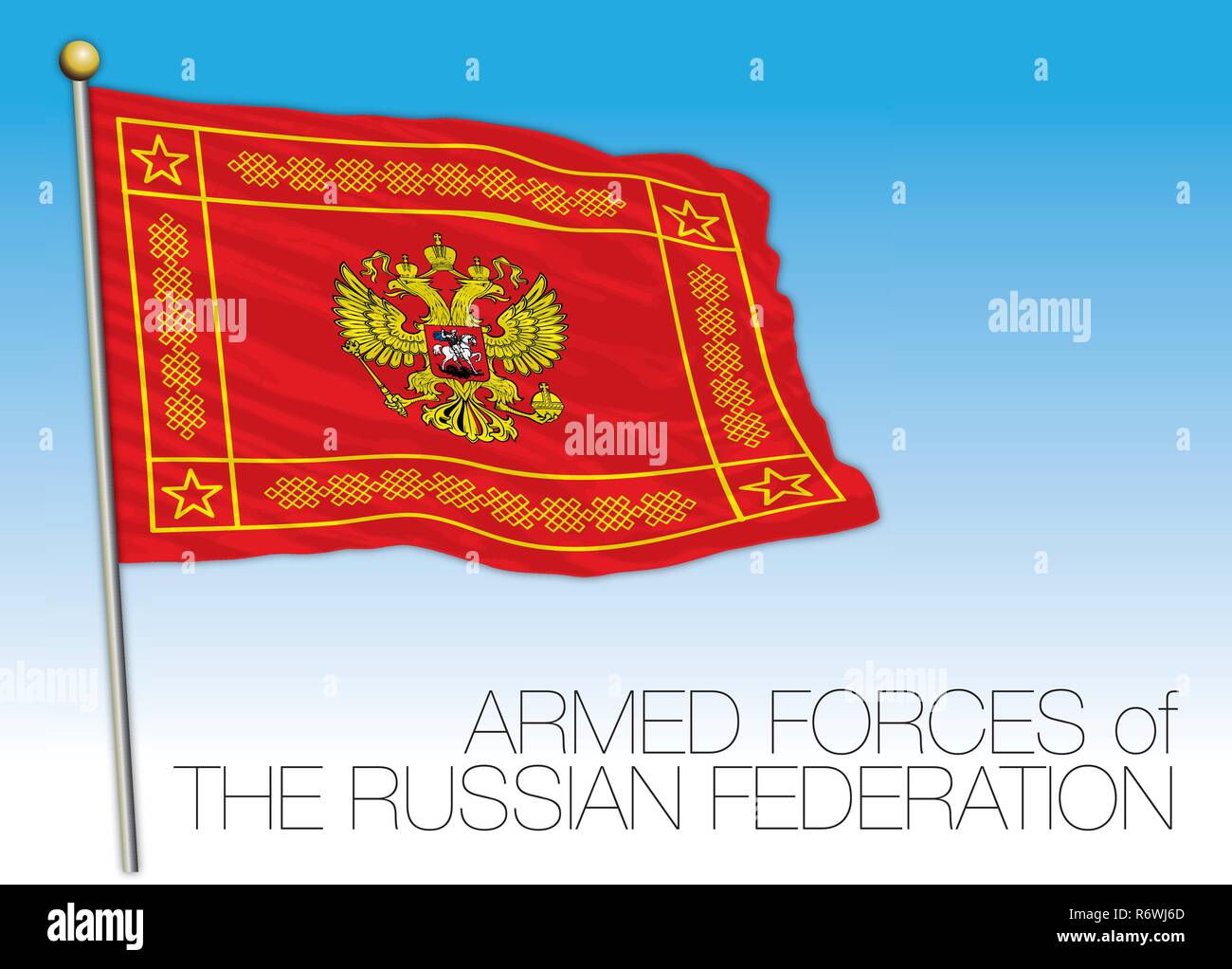 Russian Armed Forces flag and symbol, Russian Federation, Russia Stock Vector