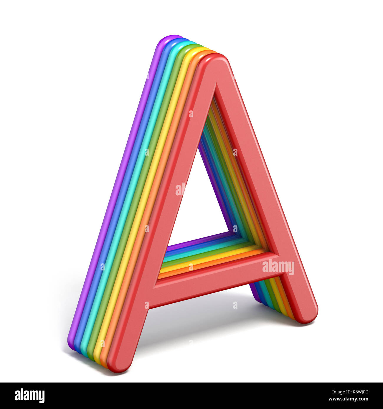 Rainbow font letter A 3D Stock Photo - Alamy