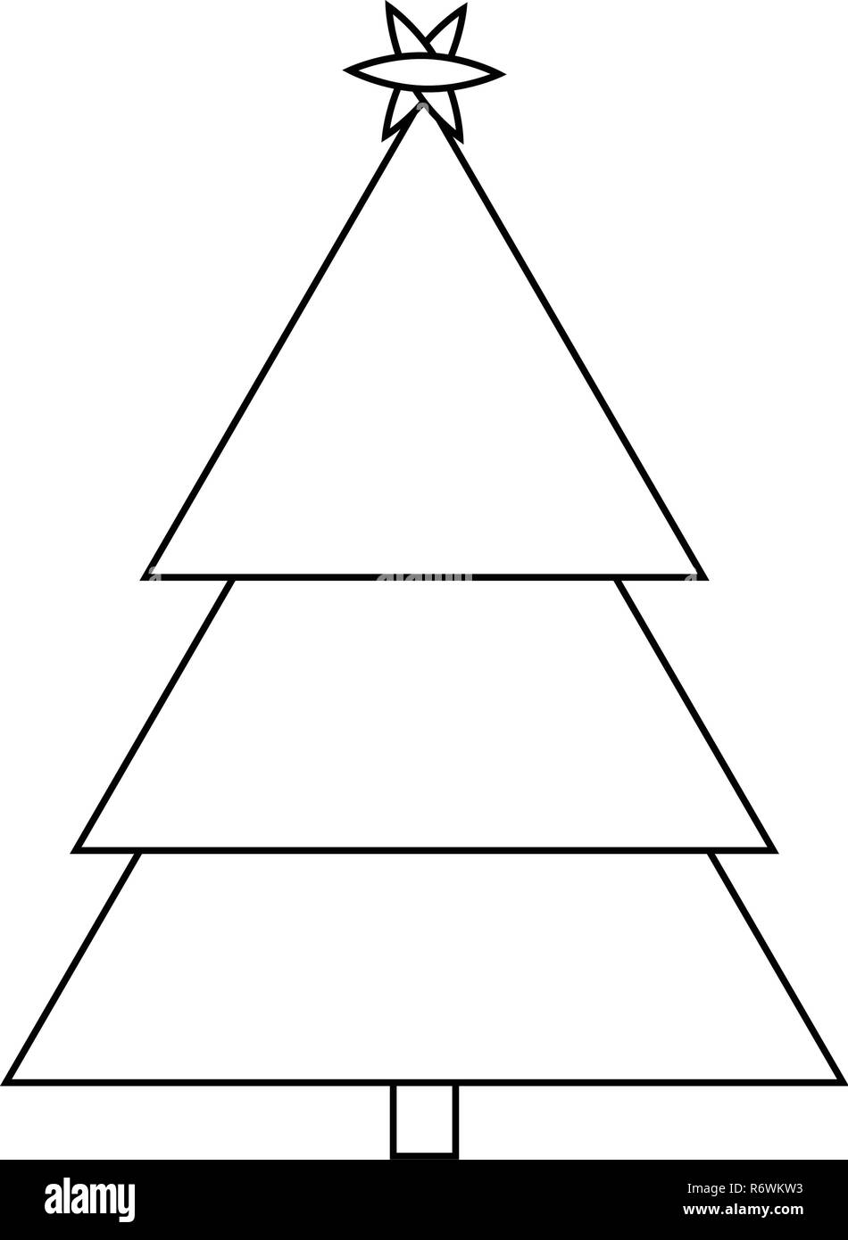 Christmas Tree Outline Icon Symbol Design. Vector illustration of tree