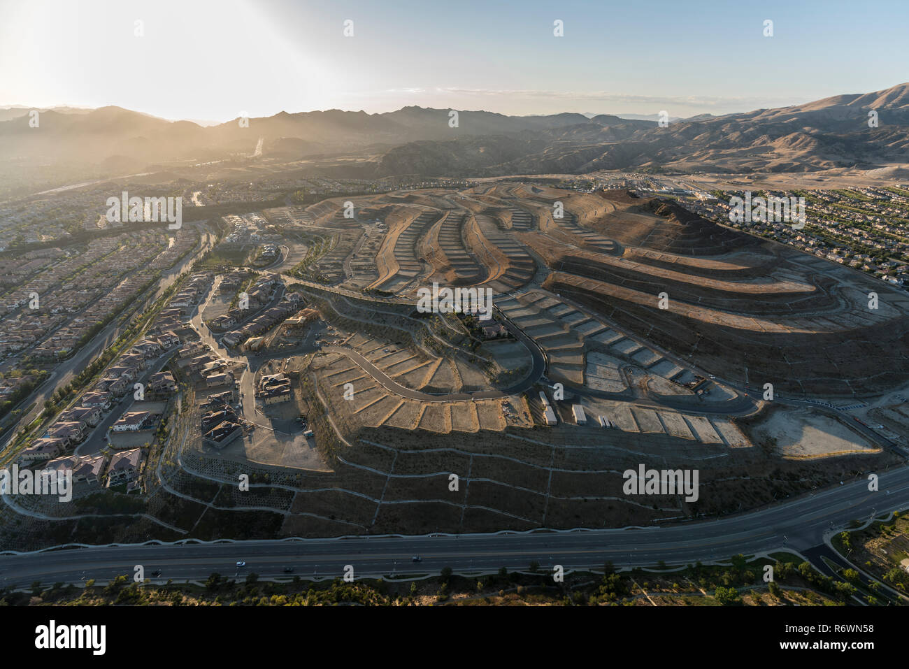 Aerial neighborhood porter ranch hi-res stock photography and images ...