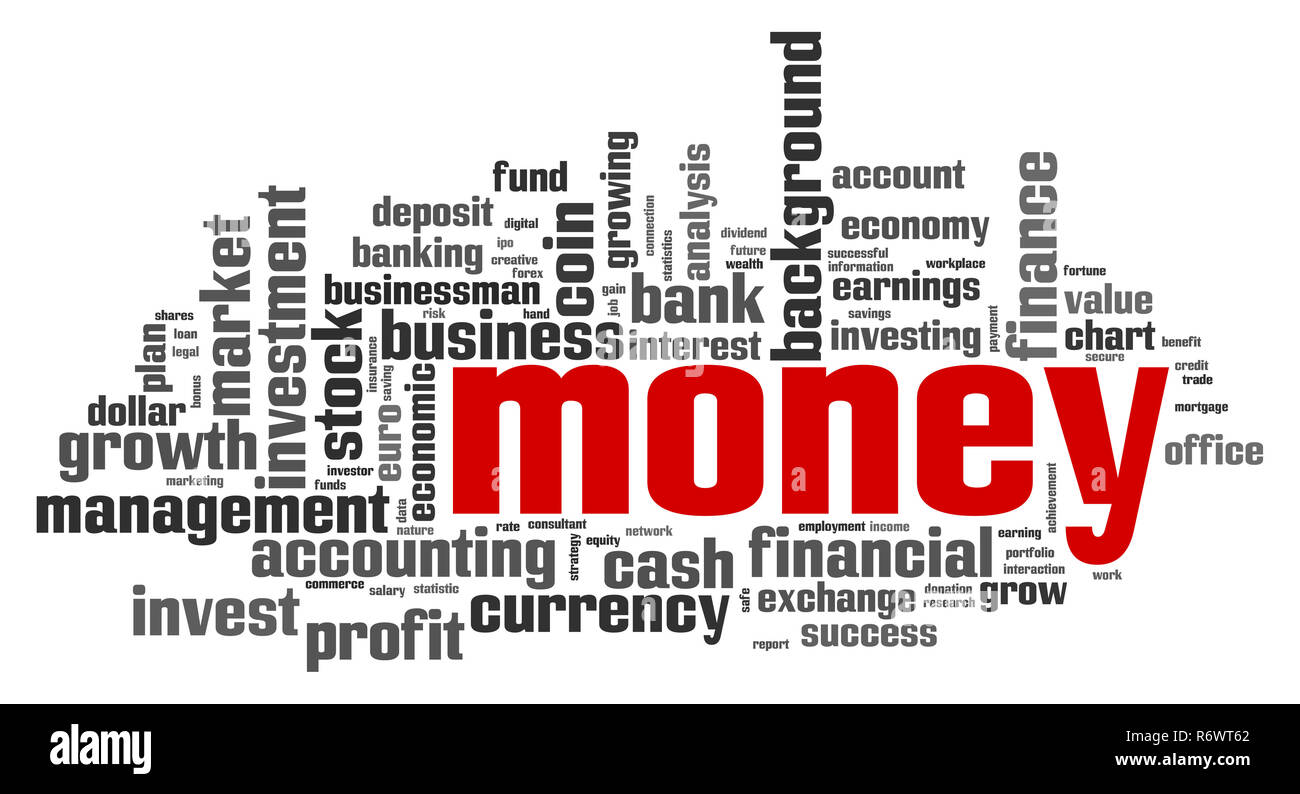 Money supply word cloud concept Stock Photo - Alamy