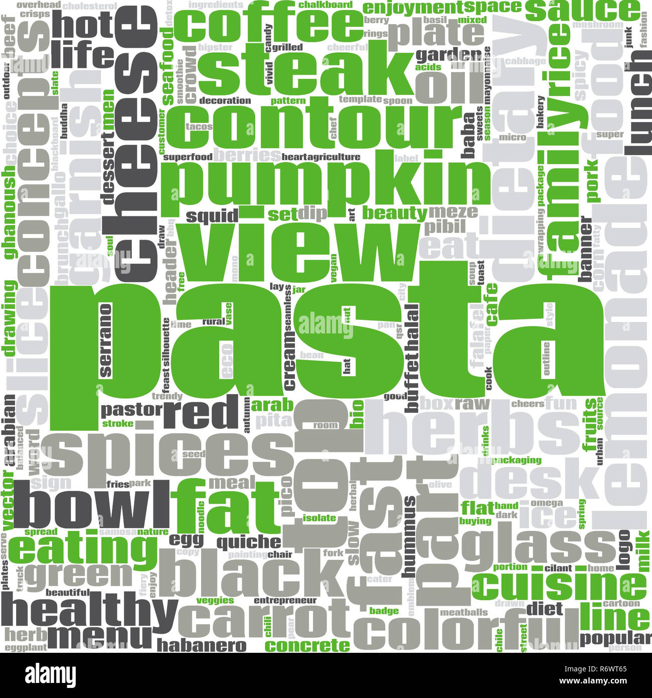 Pasta word cloud Stock Photo