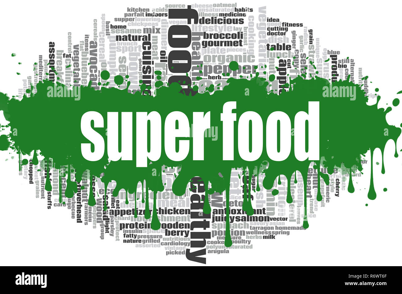 Super food word cloud Stock Photo
