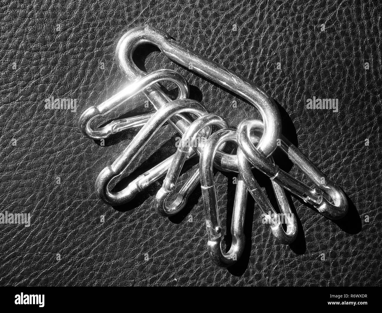snap hook on leather Stock Photo
