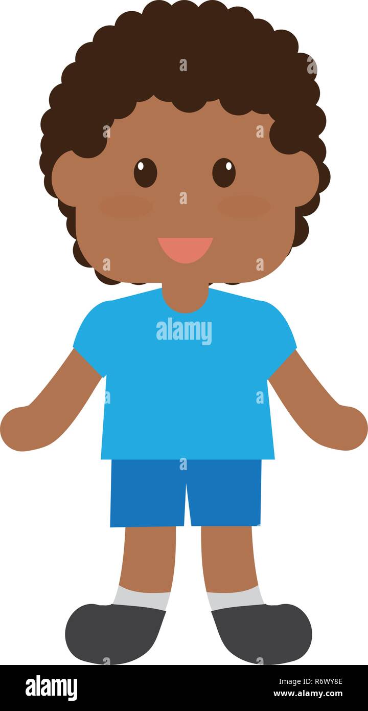 cute little african boy character vector illustration design Stock ...