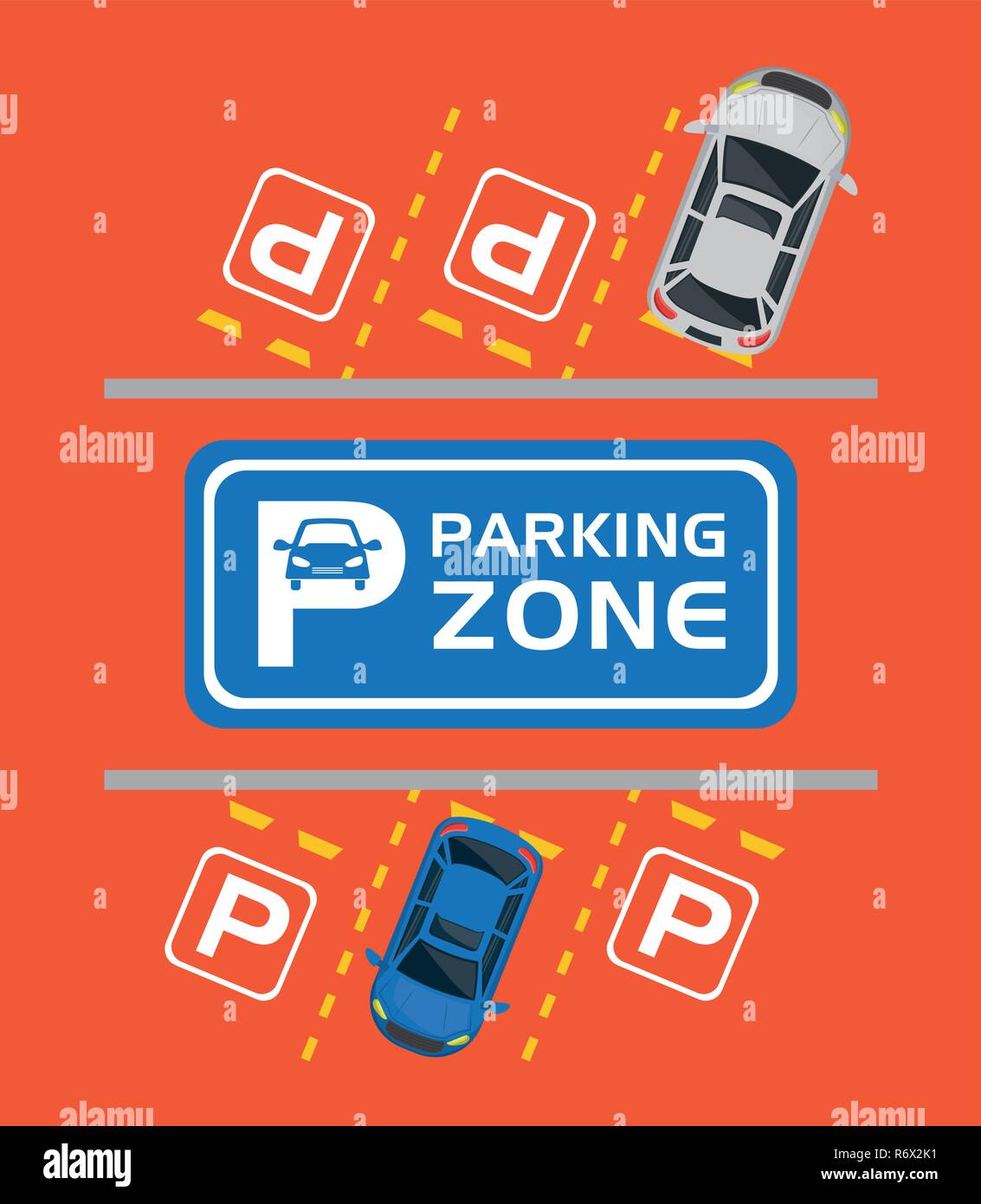 parking zone air view scene vector illustration design Stock Vector ...