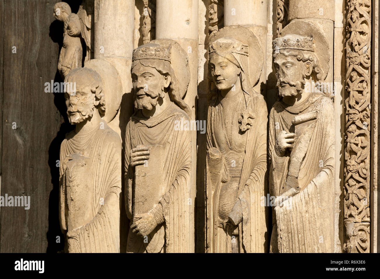 Statues in the cathedral of Chartres,  Eure-et-Loir, centre-val de loire, France Stock Photo