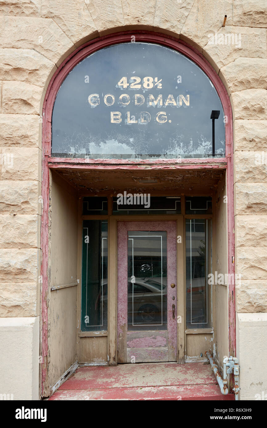 Weathered doorway at the Goodman Building in Paducah, Kentucky Stock Photo