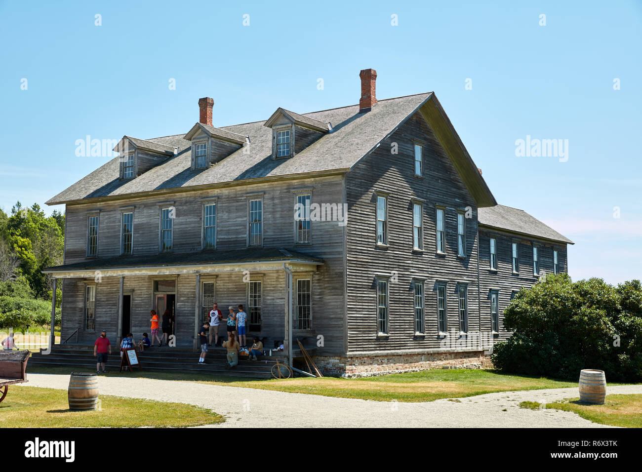 The hotel at the historic Fayette ghost town in Michigan Stock Photo