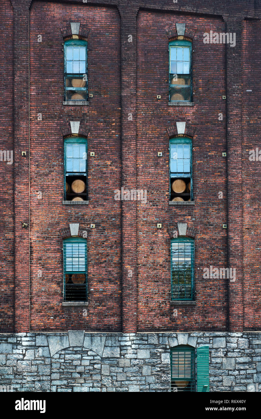 Bourbon aging warehouse at Buffalo Trace Distillery, Frankfort, Kentucky Stock Photo