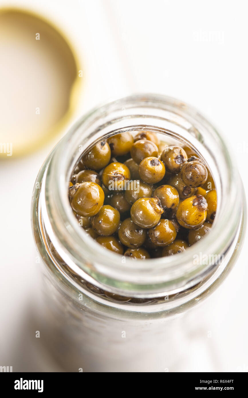 Green peppercorn in brine Stock Photo Alamy