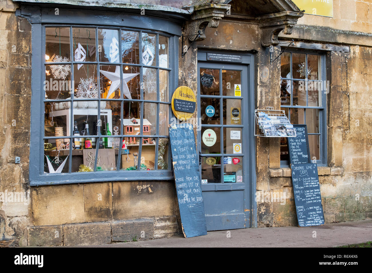 Toke's deli food and wine shop in December in Chipping Campden