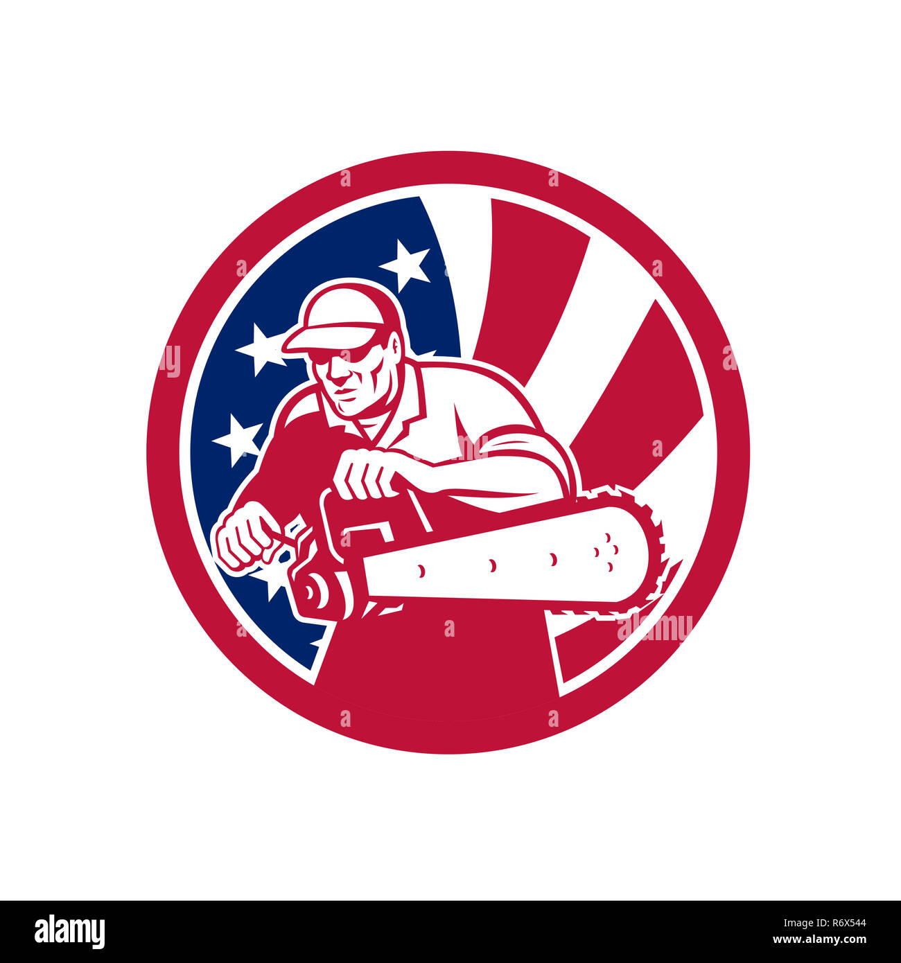 American Lumberjack USA Flag Icon Stock Photo Alamy