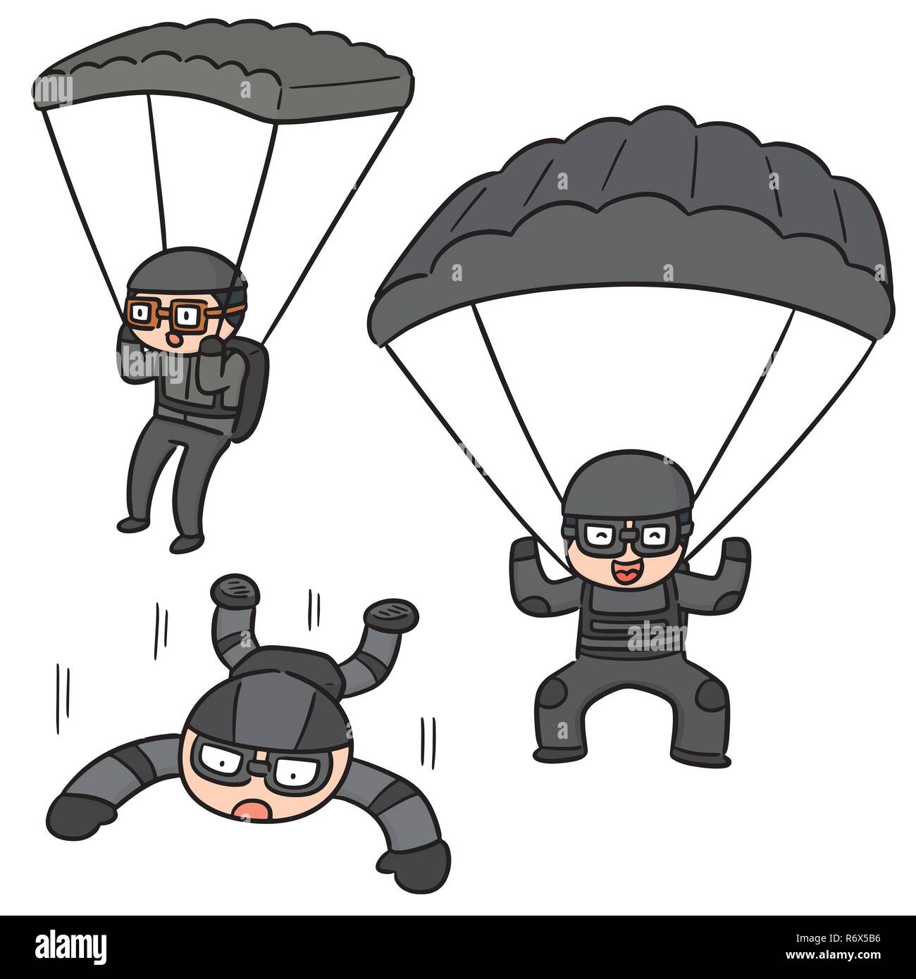 vector set of parachuter Stock Vector Image & Art - Alamy