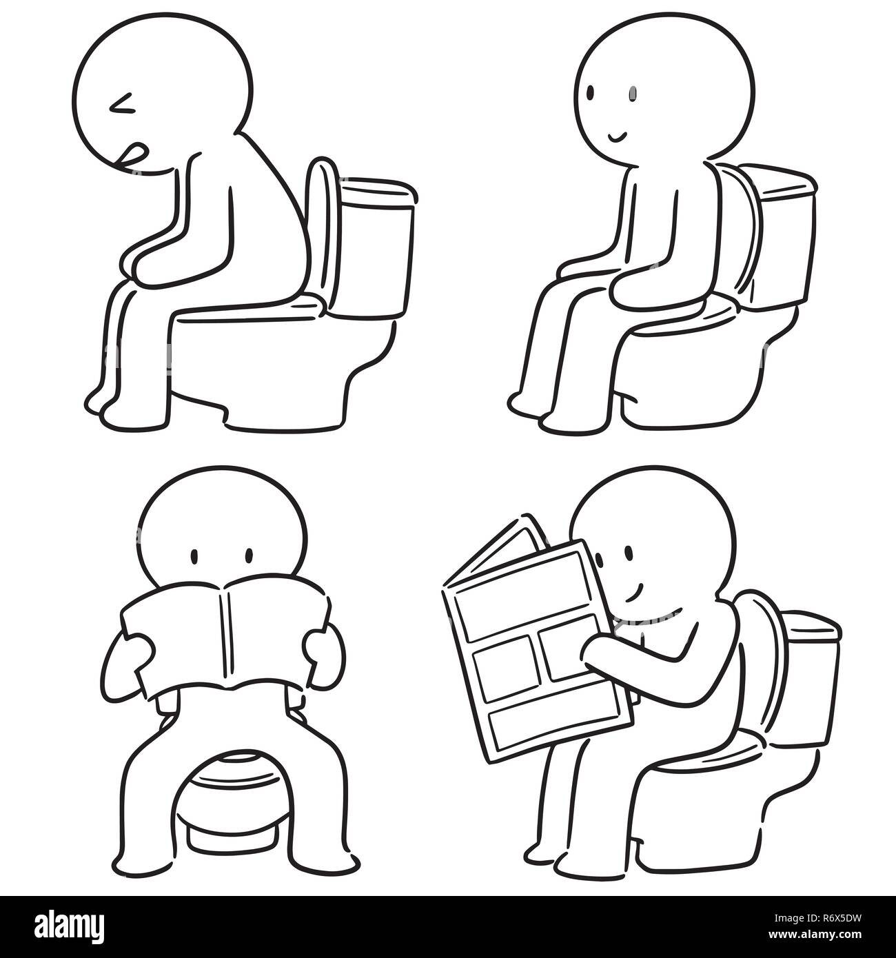 vector set of people use flush toilet Stock Vector Image & Art Alamy